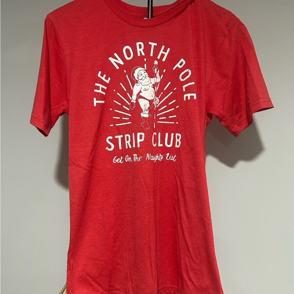 Men’s Graphic T-Shirt - “The North Pole Strip Club; Get On the Naughty List” - Picture 1 of 1